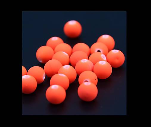  - Akrylové neónové korálky 8mm (balenie 10ks)- oranžové - 4756724_