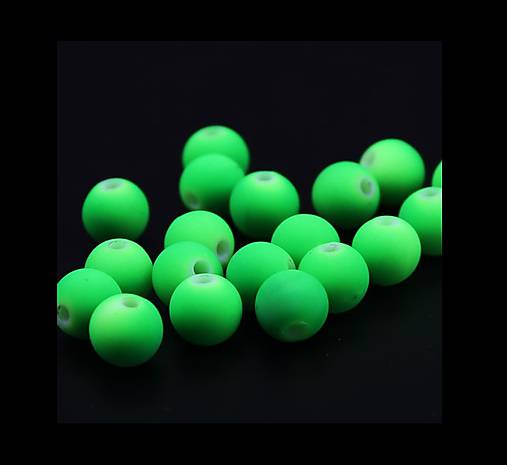  - Akrylové neónové korálky 8mm (balenie 10ks)- zelené - 4756754_