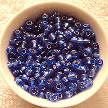 Korálky - Rokajl 4 mm s prieťahom-20g (modrá safír) - 4757182_