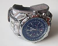 Náramky - Štýlové hodinky s koženým náramkom - 4761460_