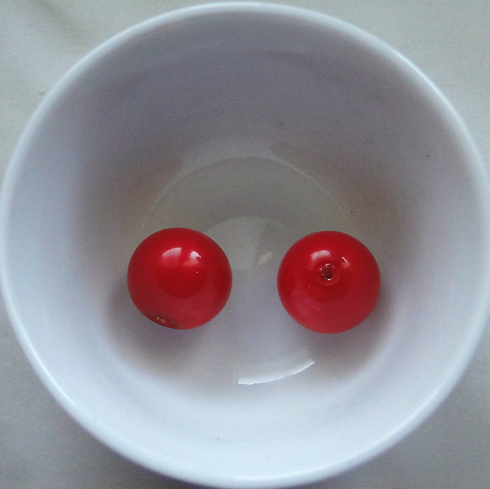 Voskované perly 12mm-2ks (červená)
