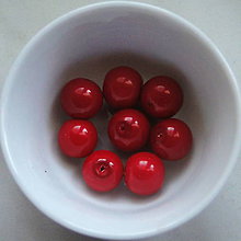 Korálky - Voskované perly 10mm-8ks (červená) - 4769723_