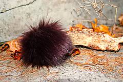 Materiál ručne robený - Kožušinový pom-pom hnedý - 4769511_