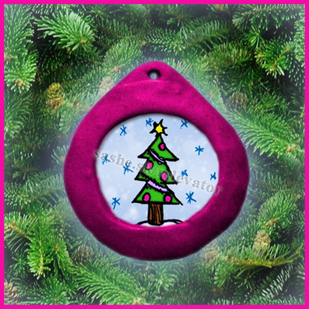 Vianočná ozdoba v kolečku (vianočný stromček NA ZÁKAZKU)