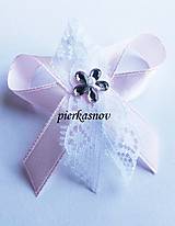 Svadobné pierka - Svadobné pierko malé pre hostí ružové s čipkou - 4785158_