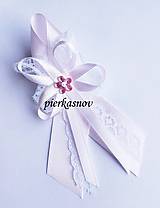 Svadobné pierka - Svadobné pieko veľké - bielo - ružové s čipkou - 4785240_