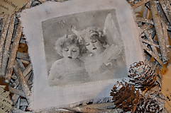 Dekorácie - Vianočná vintage hviezda s anjelikmi - 4784537_