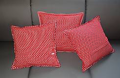 Úžitkový textil - Vankúše - červené kocky - 4802673_