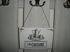 Dekorácie - Vintage cedulka "La cuisine" I - 4808728_