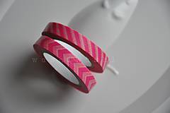 Papier - washi paska slim pink stripe - 4814605_