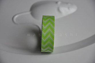 Papier - washi paska zeleny cik cak - 4814221_