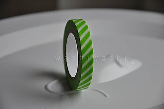 Papier - washi paska slim green stripes - 4814268_