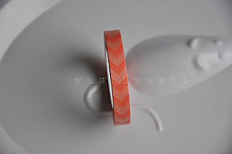 Papier - washi paska slim orange cik cak - 4814340_