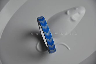 Papier - washi paska slim deep blue cik cak - 4814567_