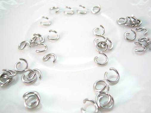 Komponenty - Spoj.krúžky 6x1mm /M9015/ - chir.oceľ 316L (100 ks) - 4815544_