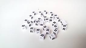 Korálky - Písmenka kocky biele R - 4813248_