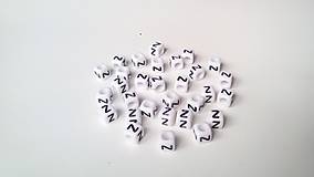 Korálky - Písmenka kocky biele Z - 4813279_