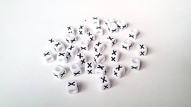 Korálky - Písmenka kocky biele X - 4813278_