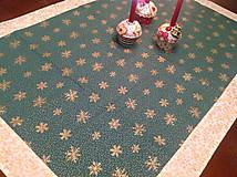 Úžitkový textil - Vianočný obrus - Zlaté vločky  I - - 4825823_