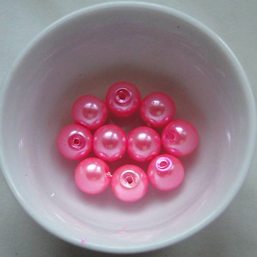 Voskované perly 8mm-10ks (ružová)