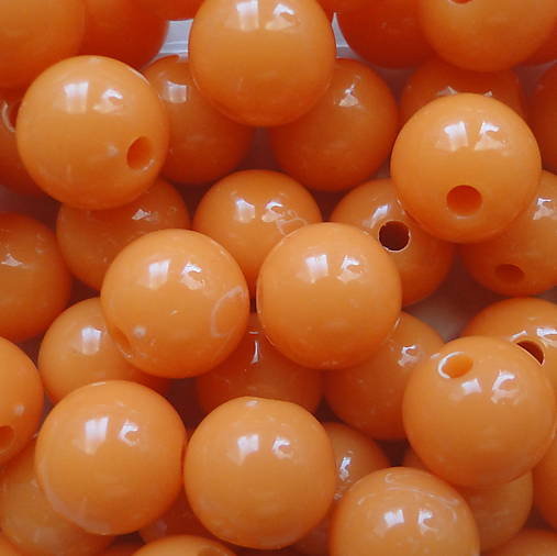 Korálky COLOR plast 12mm-1ks (oranžová)