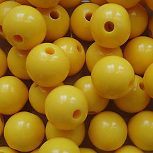 Korálky - Korálky COLOR plast 12mm-1ks (žltá) - 4826718_