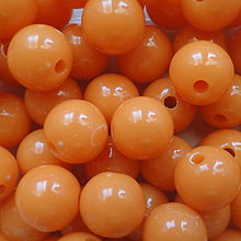 Korálky - Korálky COLOR plast 12mm-1ks (oranžová) - 4826723_