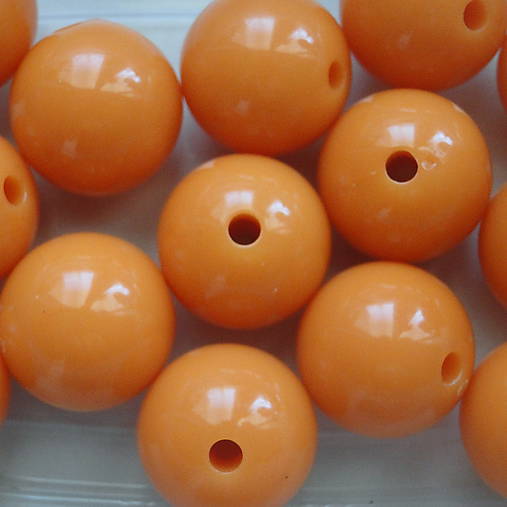 Korálky COLOR plast 20mm-1ks (oranžová)