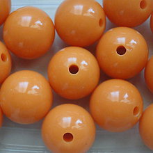 Korálky - Korálky COLOR plast 20mm-1ks (oranžová) - 4826750_