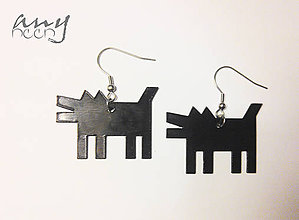 Náušnice - DOG a Keith Haring - náušnice - 4838712_