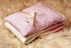 Detský textil - Teplá deka do kočíka a postieľky,"PinkEye", OEKO-TEX®, Smotanovo-ružová - 4841845_