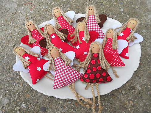 Dekorácie - Vianočný anjelik na stromček, 9 cm - 4865858_