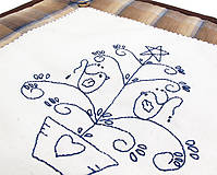 Úžitkový textil - Obliečka na vankúš, Vianočný stromček hnedomodrý - 4865406_