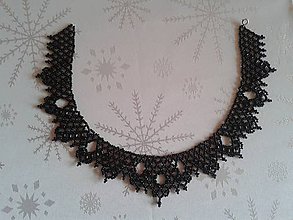 Náhrdelníky - čierny náhrdelník - 4876634_