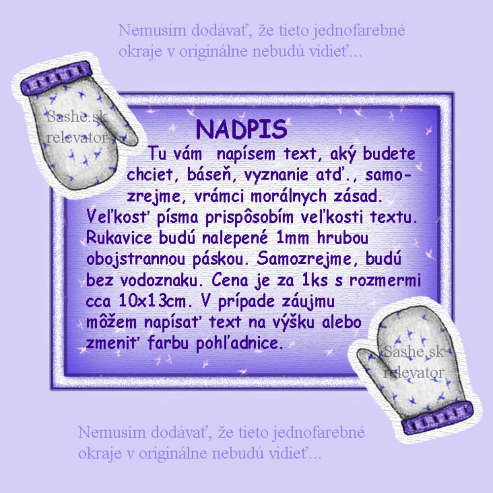 Vianočná pohľadnica s rukavicami (modrá)