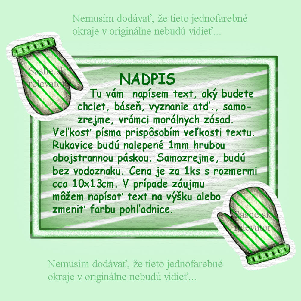 Vianočná pohľadnica s rukavicami (zelená)