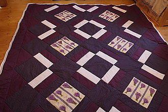 Úžitkový textil - Patchwork prehoz levanduľa - 4881701_