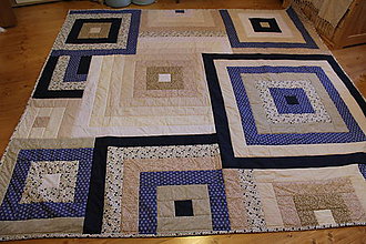 Úžitkový textil - Modro biele štvorce - 4881732_
