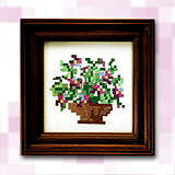 Obrazy - Pixelové kvety (fialové NA ZÁKAZKU) - 4884955_