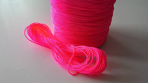  - Shamballa šnúrka nylonová 1 mm - neon pink tmavšia - 4888254_