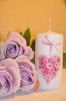 Sviečky - Srdce z ruží - 4891544_