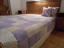 Úžitkový textil - Prehoz, vankúš patchwork vzor béžovo-fialová( rôzne varianty veľkostí ) - 4890535_