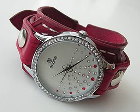 Náramky - Krásne dámske hodinky červené - 4899012_