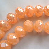 Korálky - Sklenená rondelka 8x6mm pastel-1ks (oranžová) - 4906626_