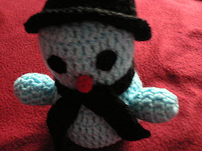 Hračky - Modrý snehuliačik s čiernym klobučikom - 4911701_