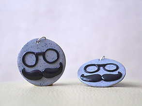 Náušnice - Moustache and glasses - 4918979_