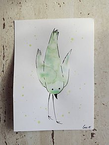 Kresby - Zelený vtáčik 1. - 4945756_