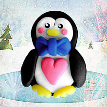 Magnetky - Zamilovaný tučniačik (on (magnetka)) - 4947097_