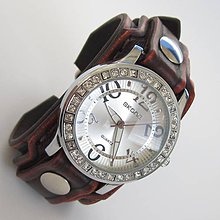 Náramky - Dámske hodinky kožené hnedé - 4948777_