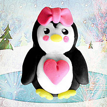 Magnetky - Zamilovaný tučniačik (ona (magnetka)) - 4947594_